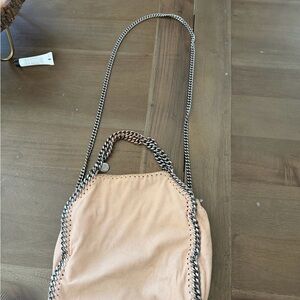 Stella McCartney Beige Chain-Trim Shoulder Bag
